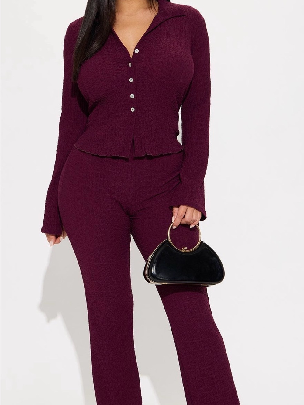 Kiara Textured Pants Set